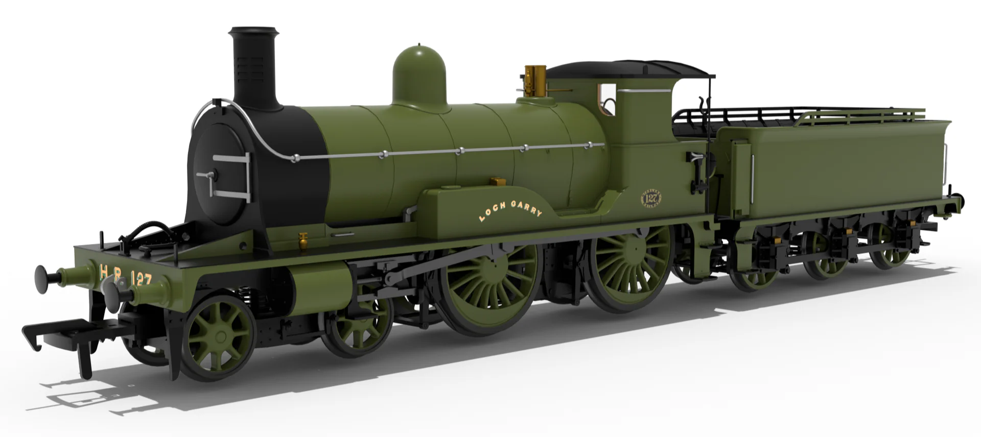811004 Highland Railway Loch Class 4-4-0 No.127 'Loch Garry' HR Drummond Plain Green Steam Locomotive