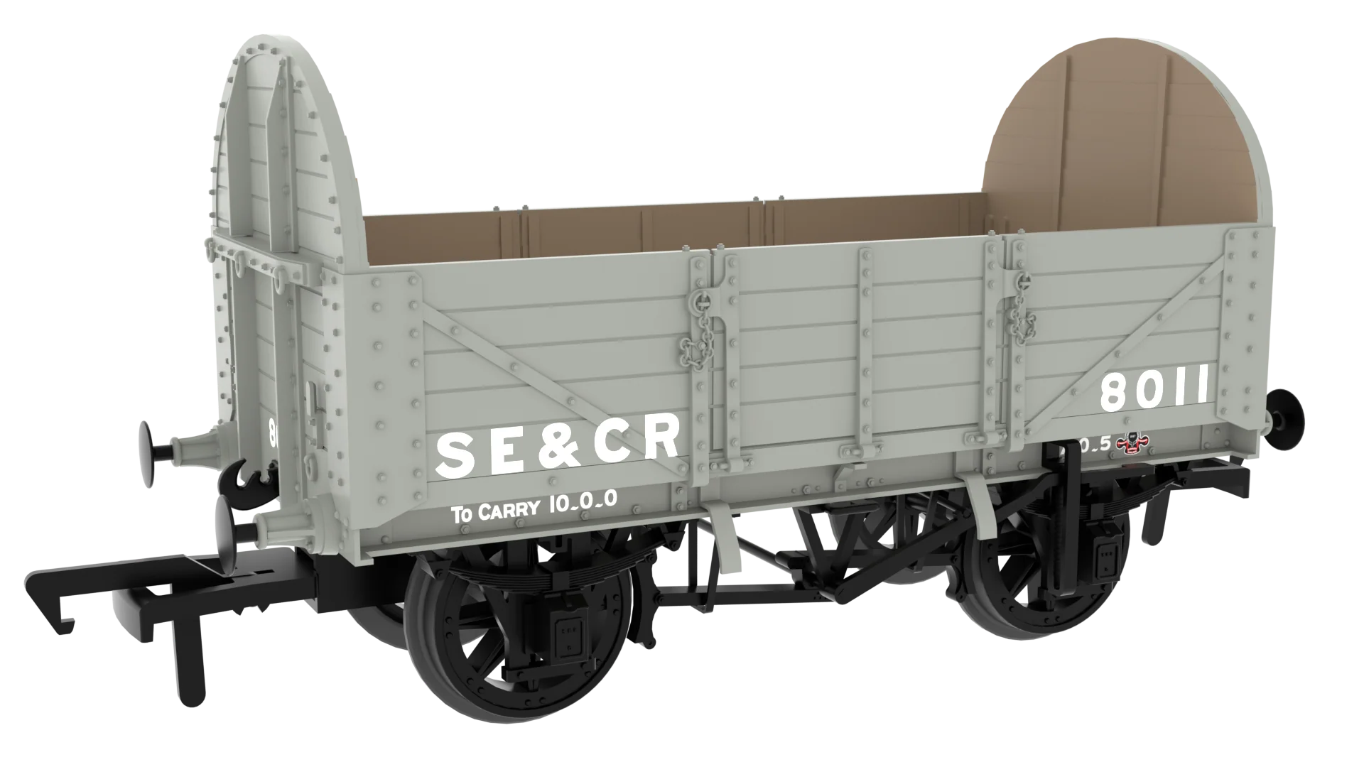 824006 SER/SECR 5-plank 10 ton open wagon - SE&CR Wainwright Light Grey No. 8011