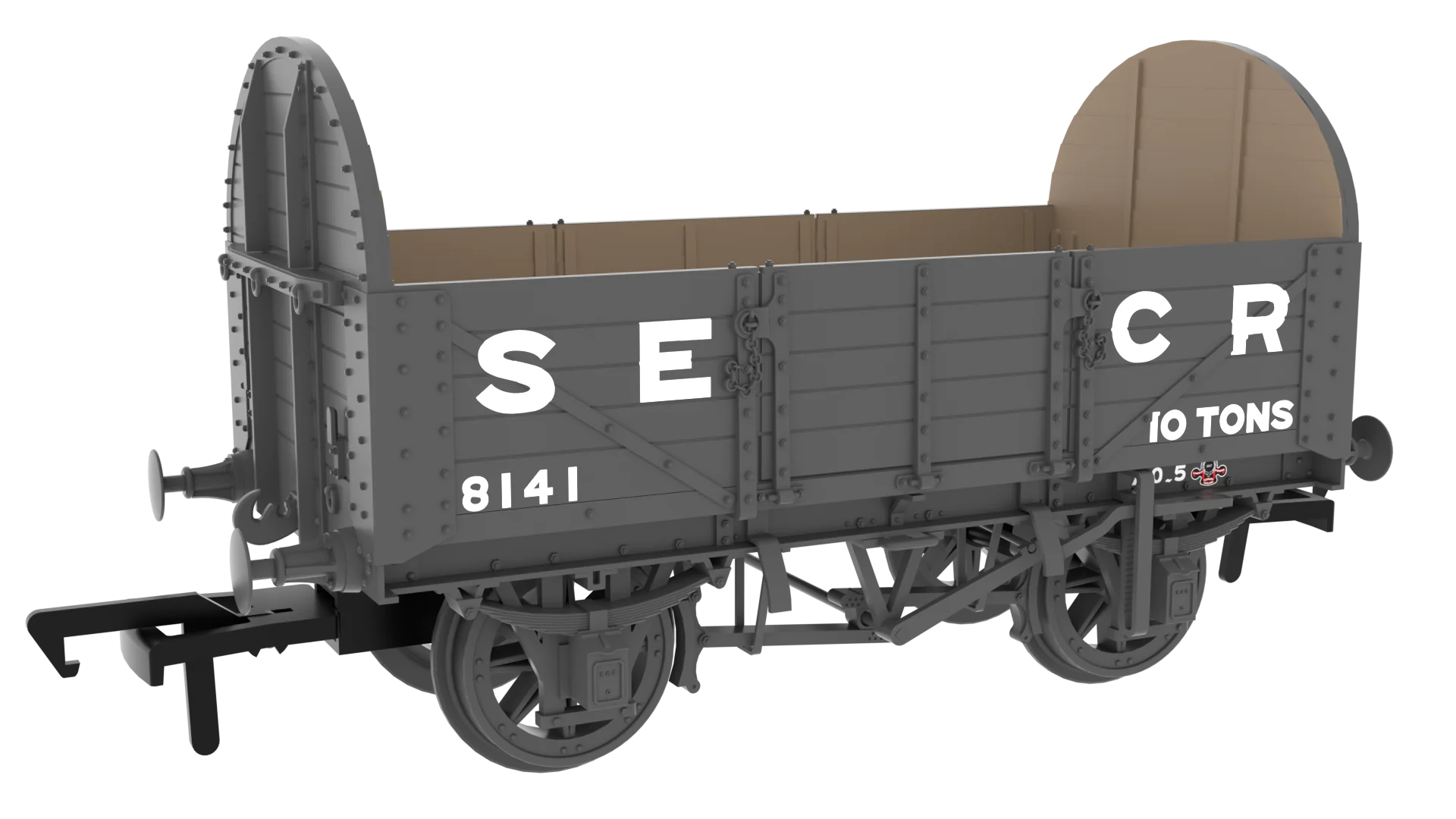 824012 SER/SECR 5-plank 10 ton open wagon - SECR Maunsell Dark Grey No. 8141