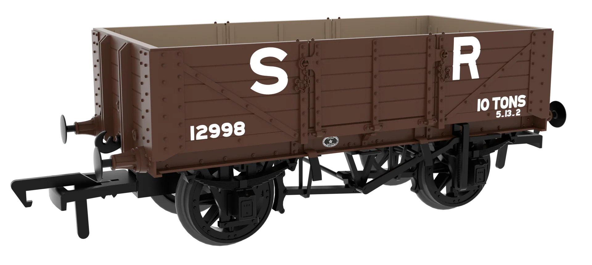 824022 SER/SECR 5-plank 10 ton open wagon - SR Pre-â36 Brown No. 12998