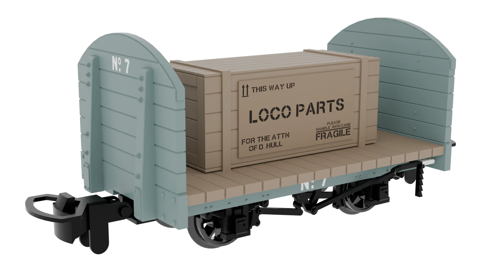 833203 Round Ended Flat - Plain Grey No. 7 (with removable crate)