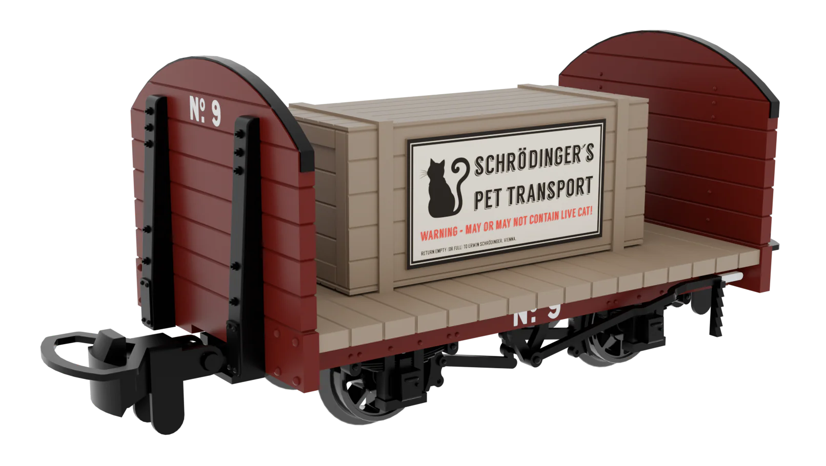 833208 Round Ended Flat - Plain Red No. 9 (with removable crate)