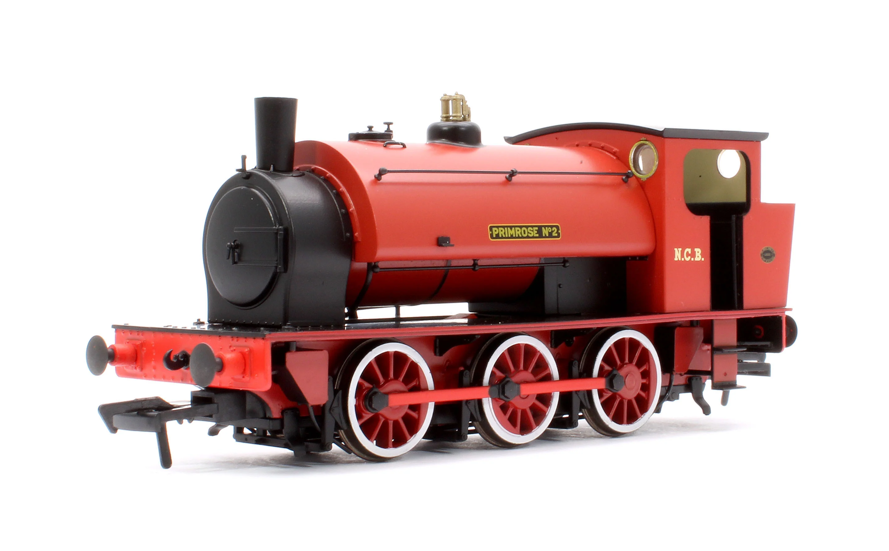 903017 16” Hunslet "Primrose No. 2", NCB red with stovepipe chimney, No. 3715 (as preserved at Embsay in the 1970s) - Steam Tank Locomotive