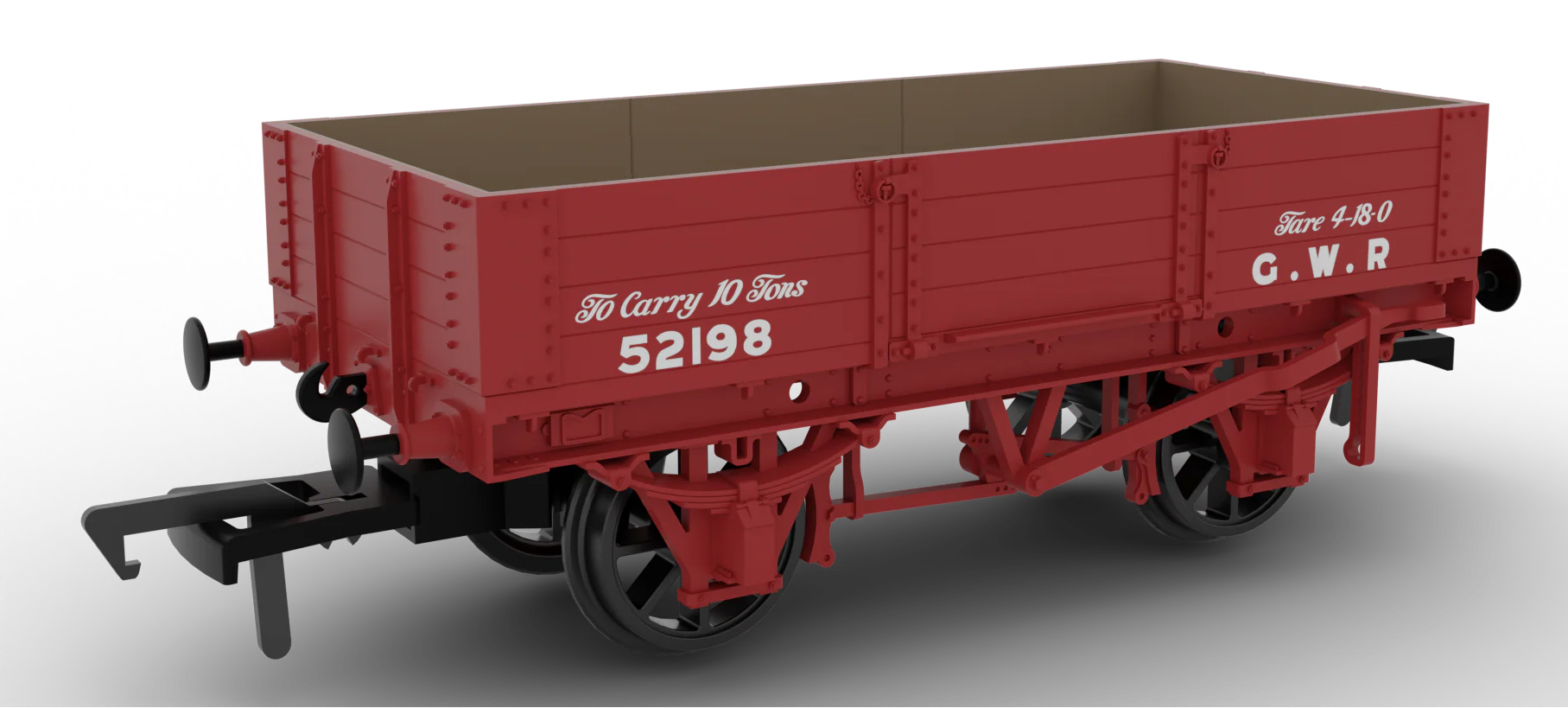 925010 Dia. O21 Four-Plank Open GWR Red (RHS GWR Lettering) No.52198