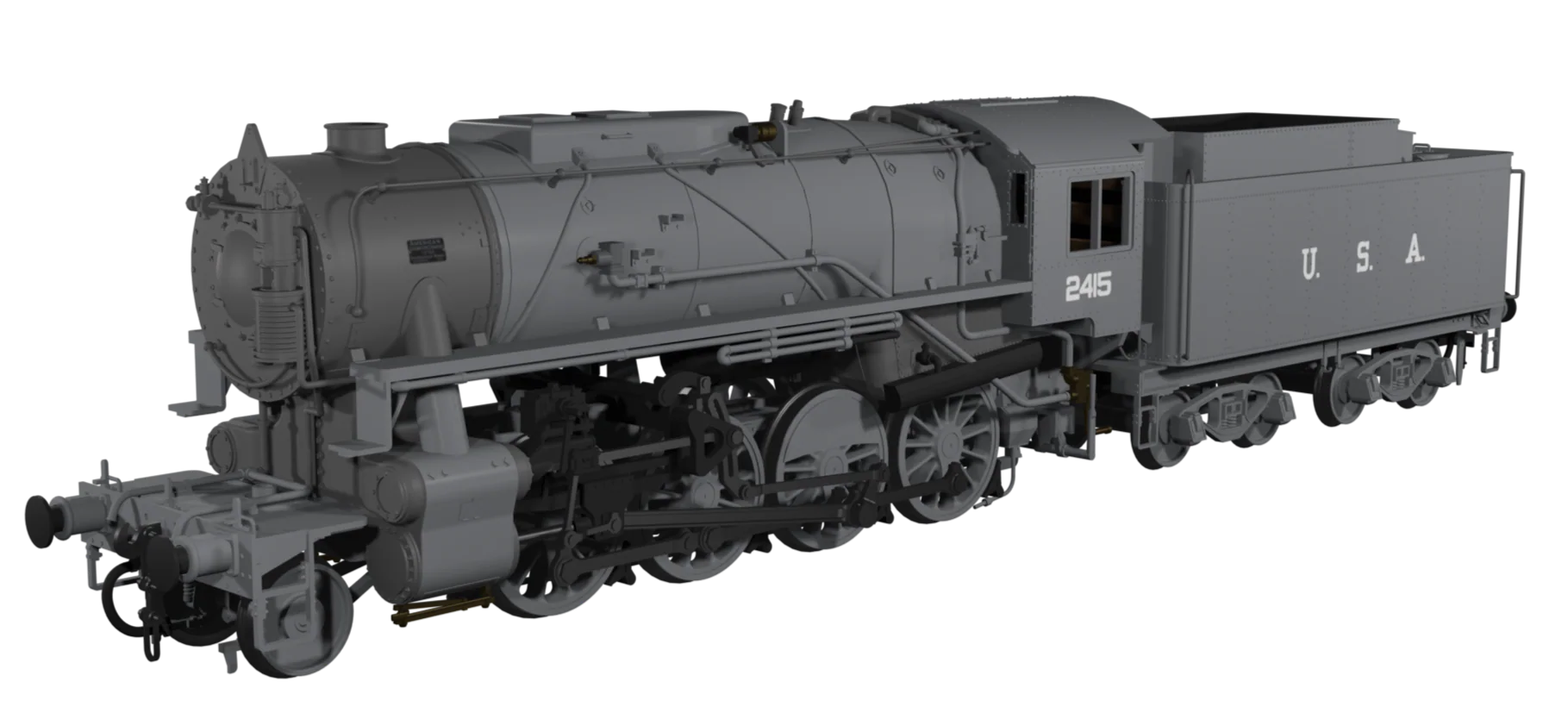 926002 USATC S160 2-8-0 LMS Wartime Dark Grey U.S.A on Tender No.2415 Steam Locomotive - Image 4
