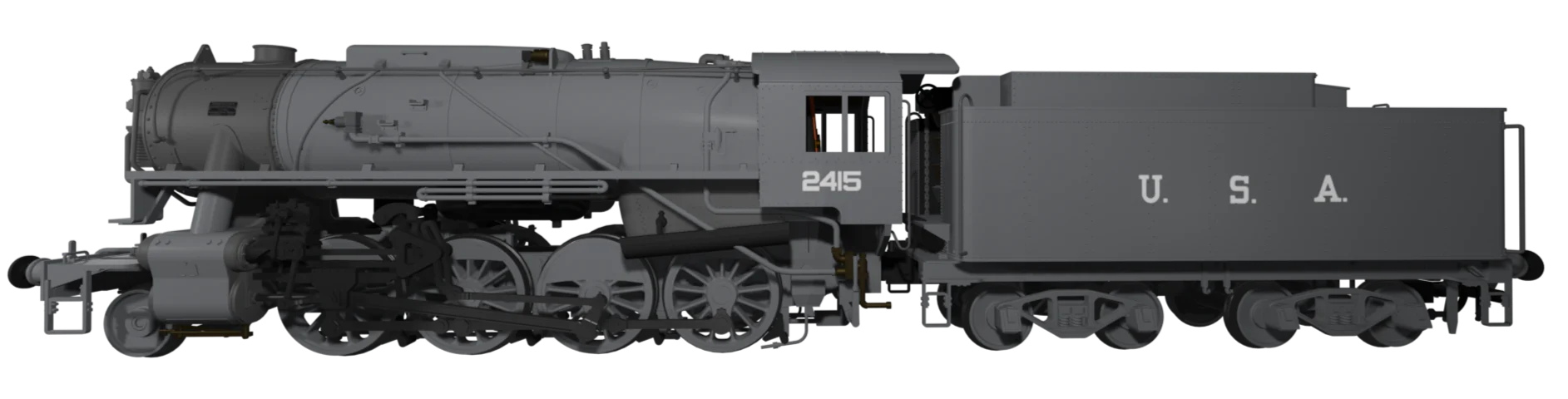 926002 USATC S160 2-8-0 LMS Wartime Dark Grey U.S.A on Tender No.2415 Steam Locomotive - Image 5