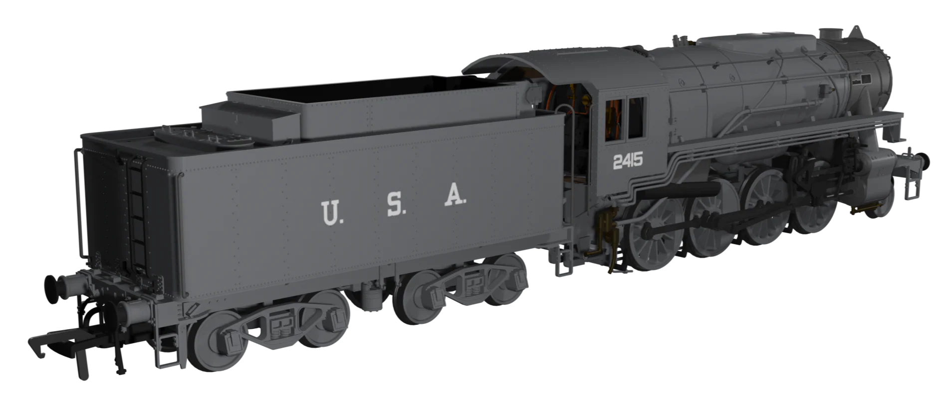 926002 USATC S160 2-8-0 LMS Wartime Dark Grey U.S.A on Tender No.2415 Steam Locomotive - Image 6