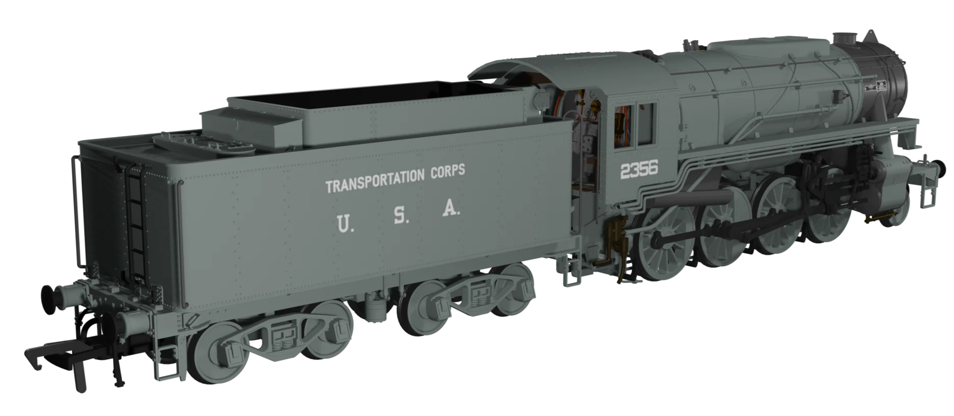 926004 USATC S160 2-8-0 SR Wartime Light Grey with Transportation Corps U.S.A on Tender No.2356 Steam Locomotive - Image 4