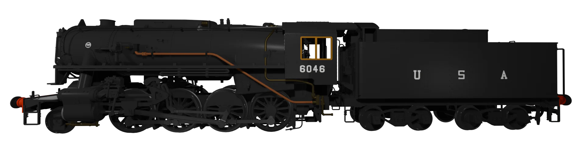 926007 USATC S160 2-8-0 Black U.S.A on Tender No.6046 (as Preserved) Steam Locomotive - Image 4