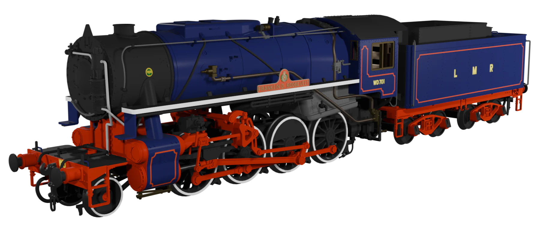 926512 USATC S160 2-8-0 'Franklin D. Roosevelt' Longmoor Military Railway Blue No.WD701 Steam Locomotive - DCC Sound - Image 2