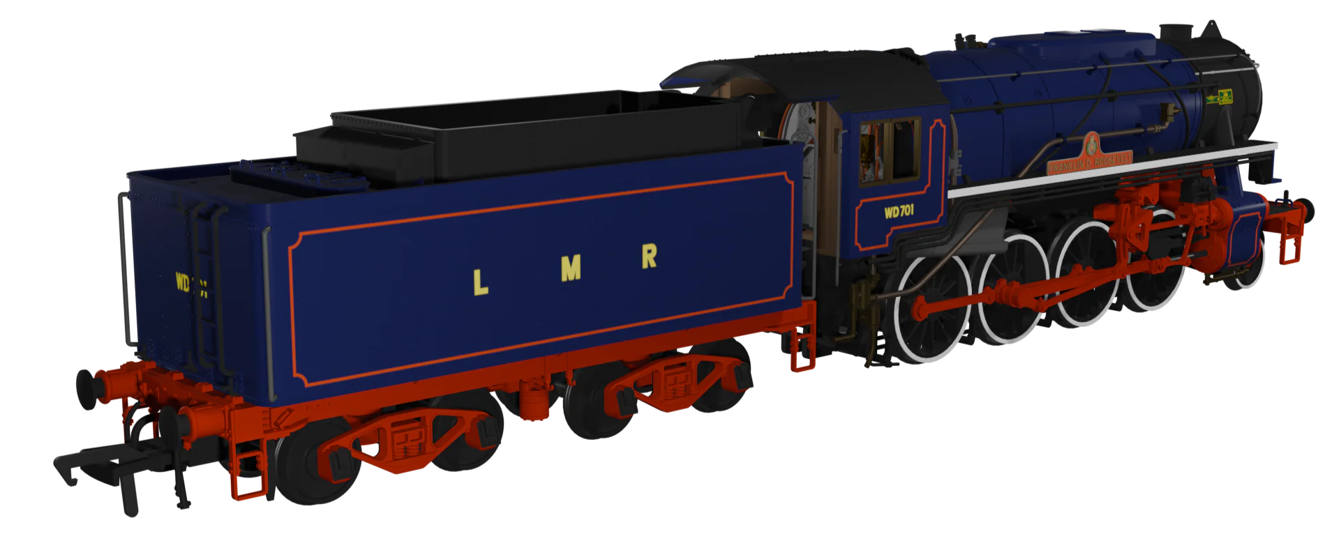 926512 USATC S160 2-8-0 'Franklin D. Roosevelt' Longmoor Military Railway Blue No.WD701 Steam Locomotive - DCC Sound - Image 5