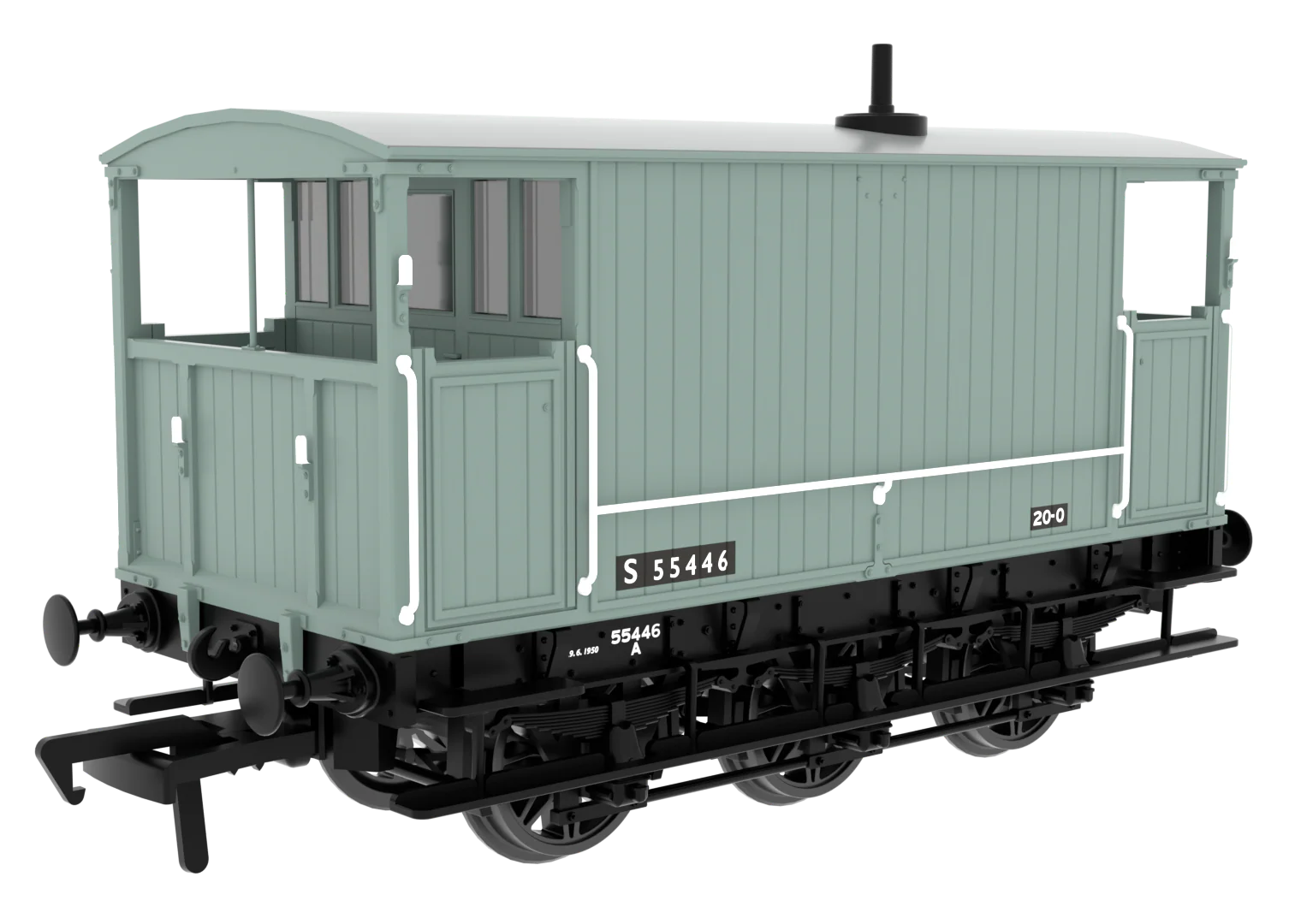 931024 SECR 6 Wheel Brake Van - No. S55446 - BR Grey
