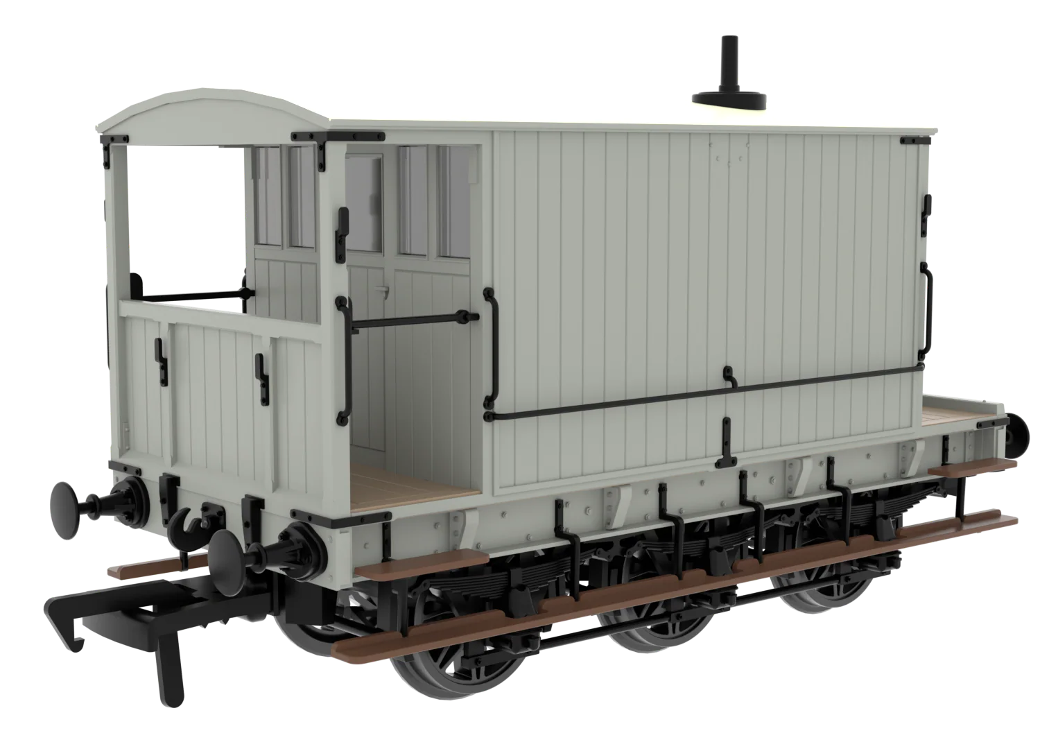 931026 SECR 6 Wheel Brake Van - Plain Light Grey