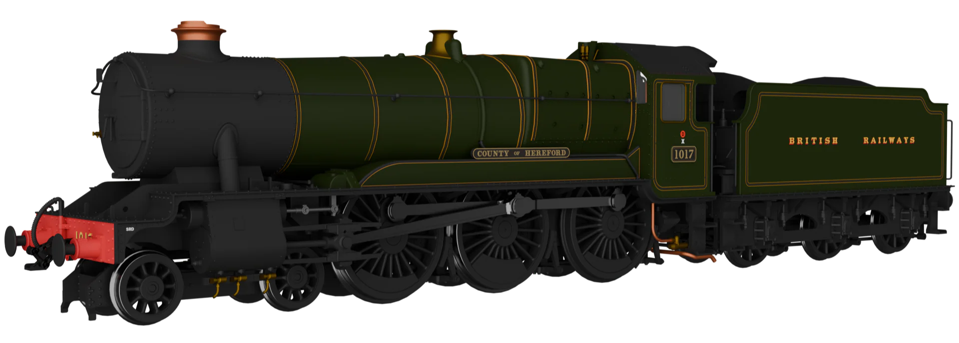 954003 GWR County No.1017 'County of Hereford' BR (Egyptian) Lined Green Steam Locomotive