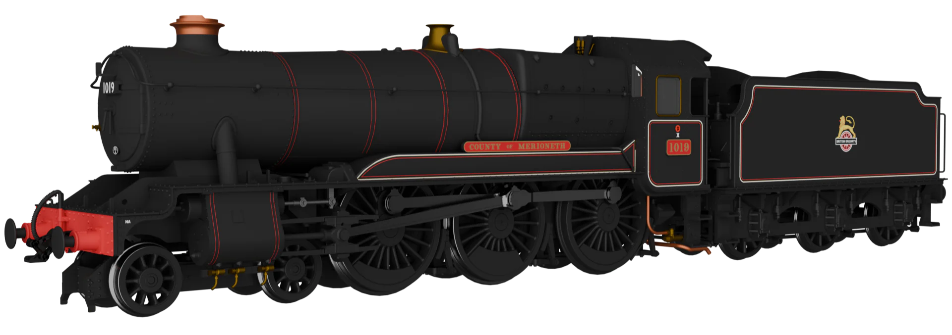 954004 GWR County No.1019 'County of Merioneth' BR Lined Black Early Crest Steam Locomotive