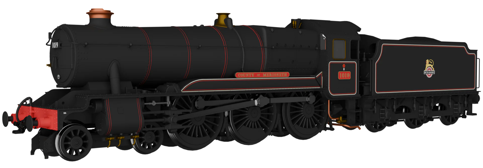 954504 GWR County No.1019 'County of Merioneth' BR Lined Black Early Crest Steam Locomotive - DCC Sound