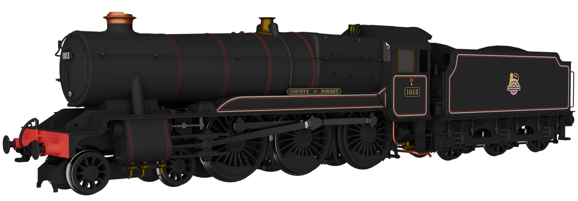 954505 GWR County No.1013 'County of Dorset' BR Lined Black Early Crest Steam Locomotive - DCC Sound
