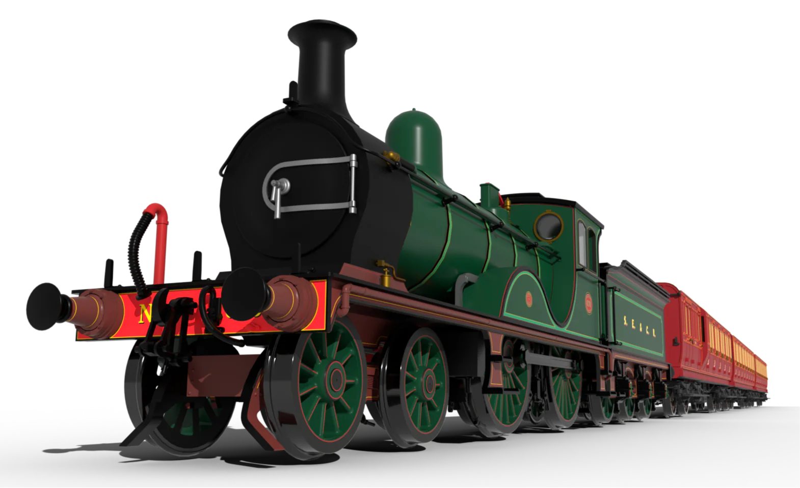 959013 SECR G Class 4-4-0 No.676 - SECR Wainwright Green Steam Locomotive - Image 4