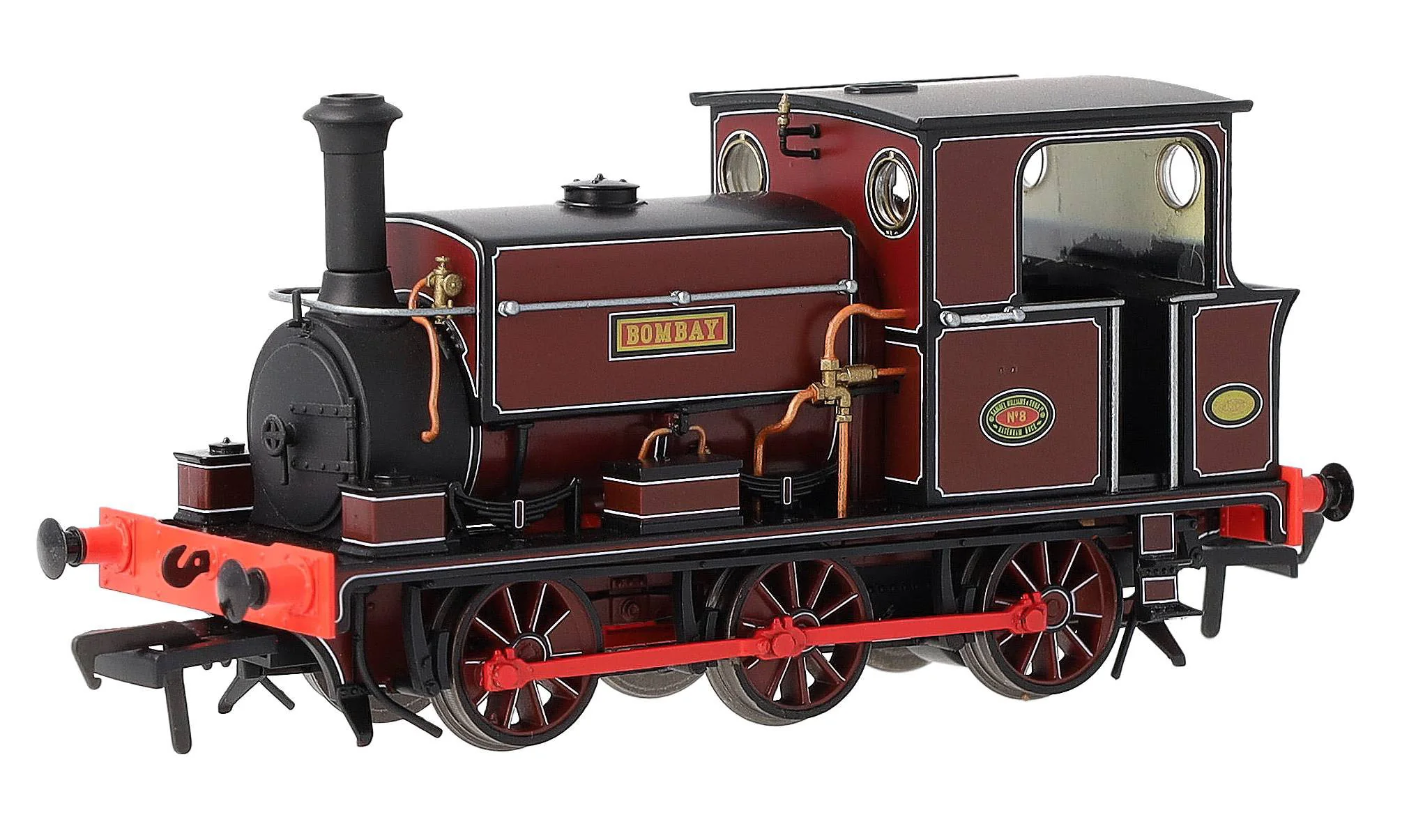 960007 Manning Wardle L Class 'Bombay' in Lined Red 0-6-0ST Steam Tank Locomotive