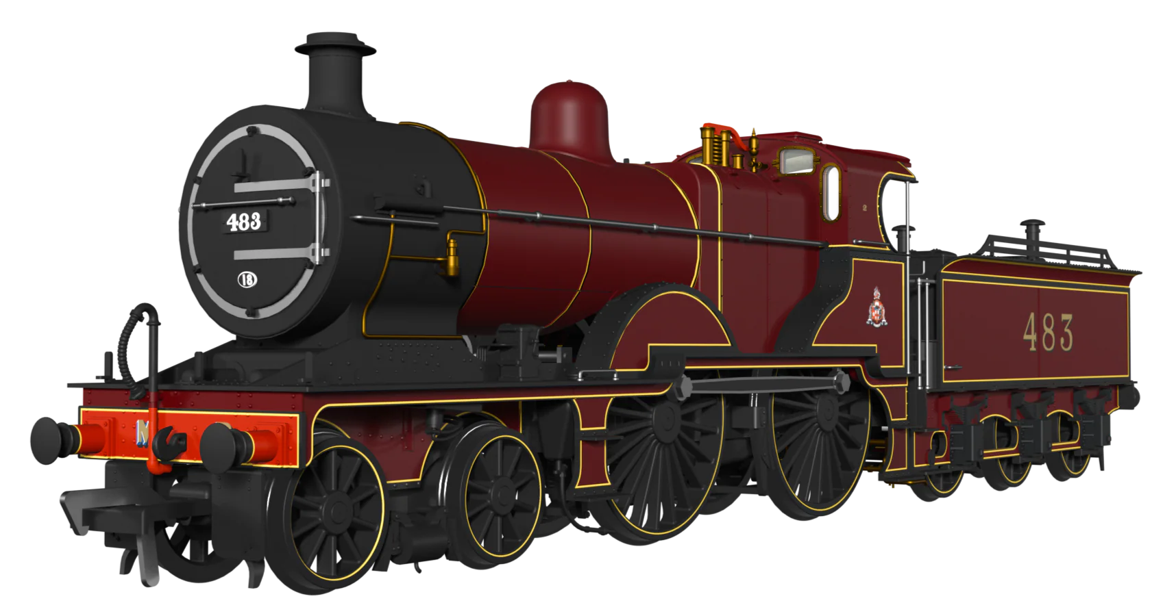 974002 Midland Railway 483 Class 4-4-0 Crimson No.483 Steam Locomotive - Image 3