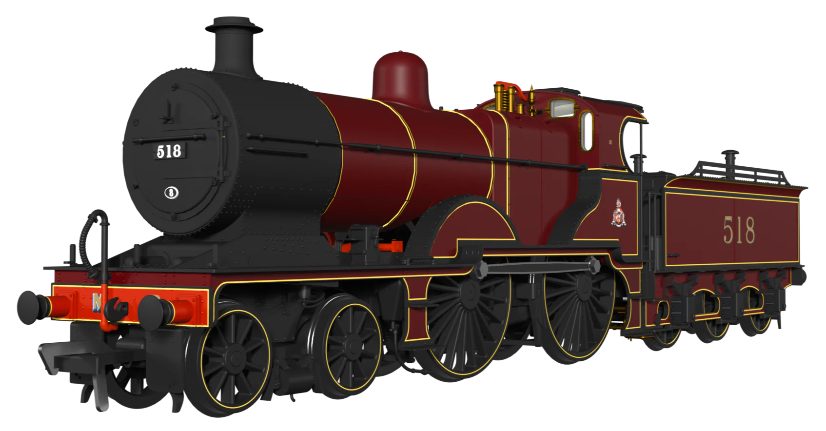 974503 Midland Railway 483 Class 4-4-0 Crimson No.518 Steam Locomotive - DCC Sound