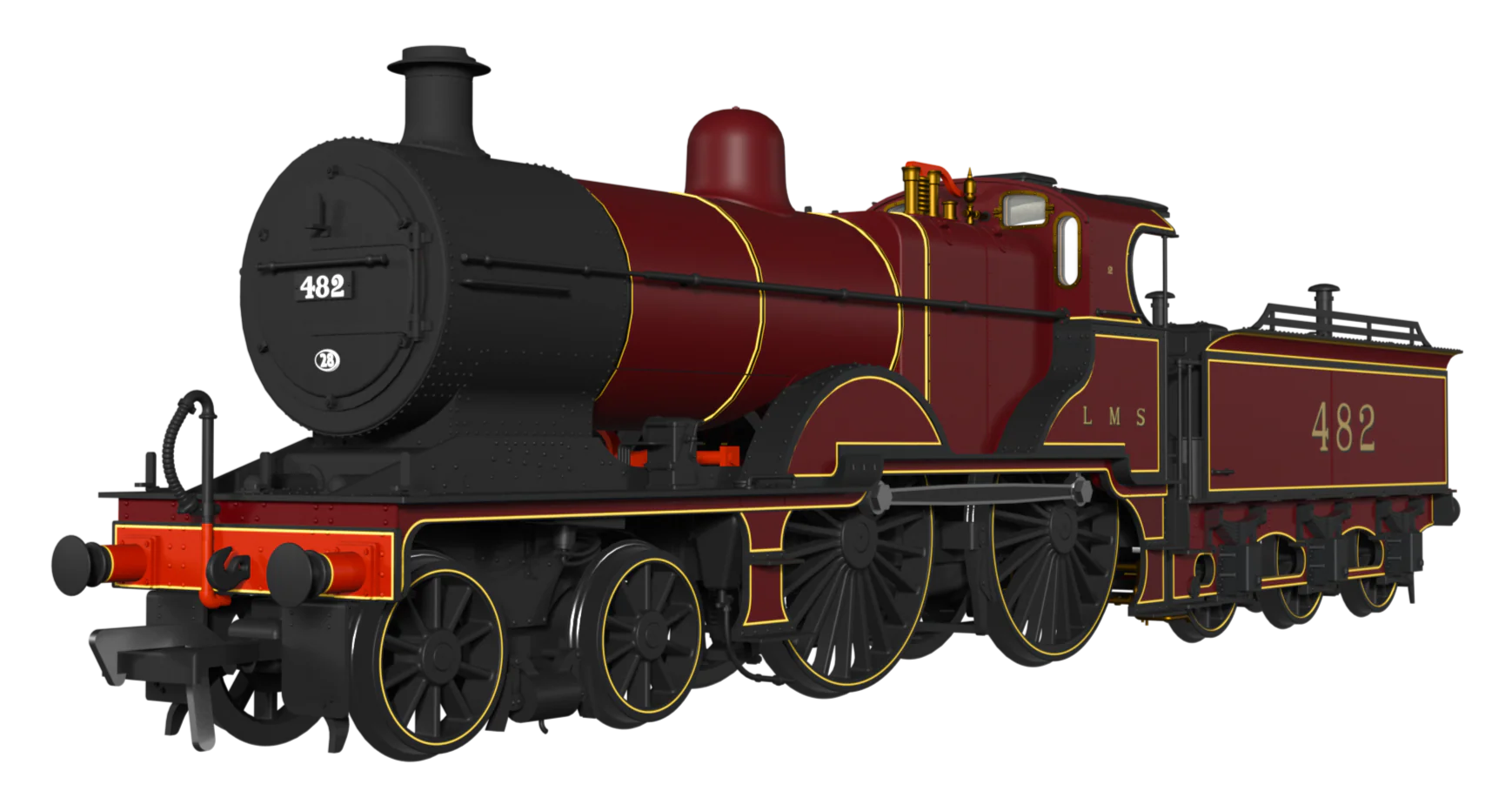 974005 Midland Railway 483 Class 4-4-0 LMS Crimson No.482 (Small Letters) Steam Locomotive