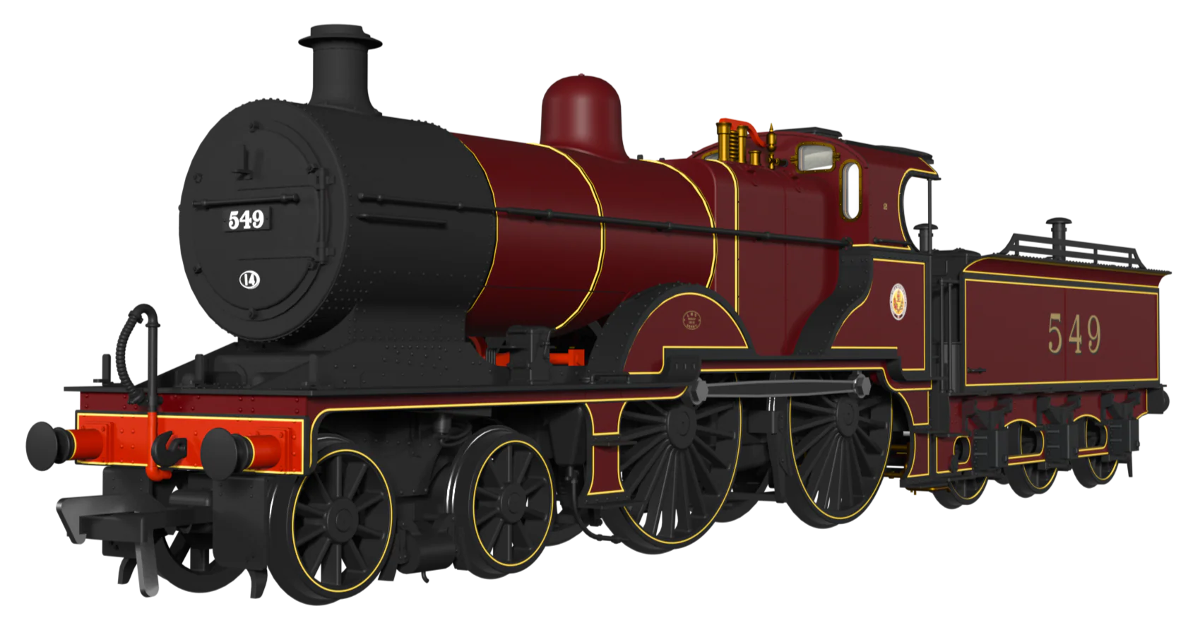 974006 Midland Railway 483 Class 4-4-0 LMS Crimson No.549 (Cabside Roundel) Steam Locomotive