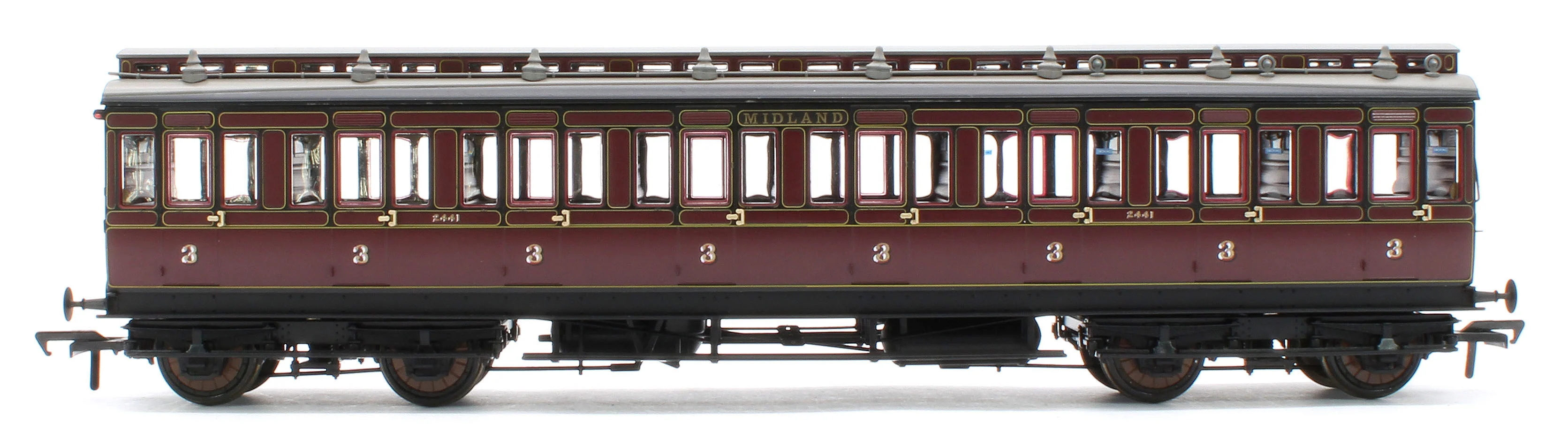 978005 48' Midland Railway ‘Evolution’ Bogie Coach Non-Corridor Carriage No.681, No.2441 & No.3207 3-Pack - Image 7