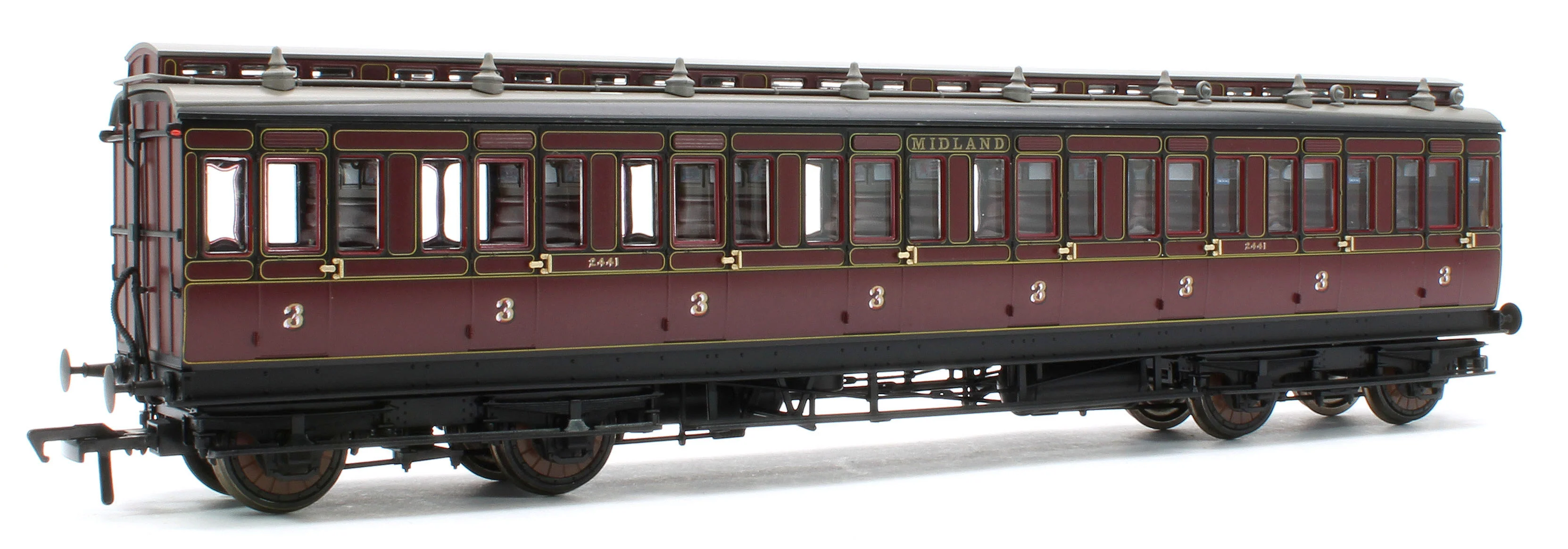 978005 48' Midland Railway ‘Evolution’ Bogie Coach Non-Corridor Carriage No.681, No.2441 & No.3207 3-Pack - Image 8