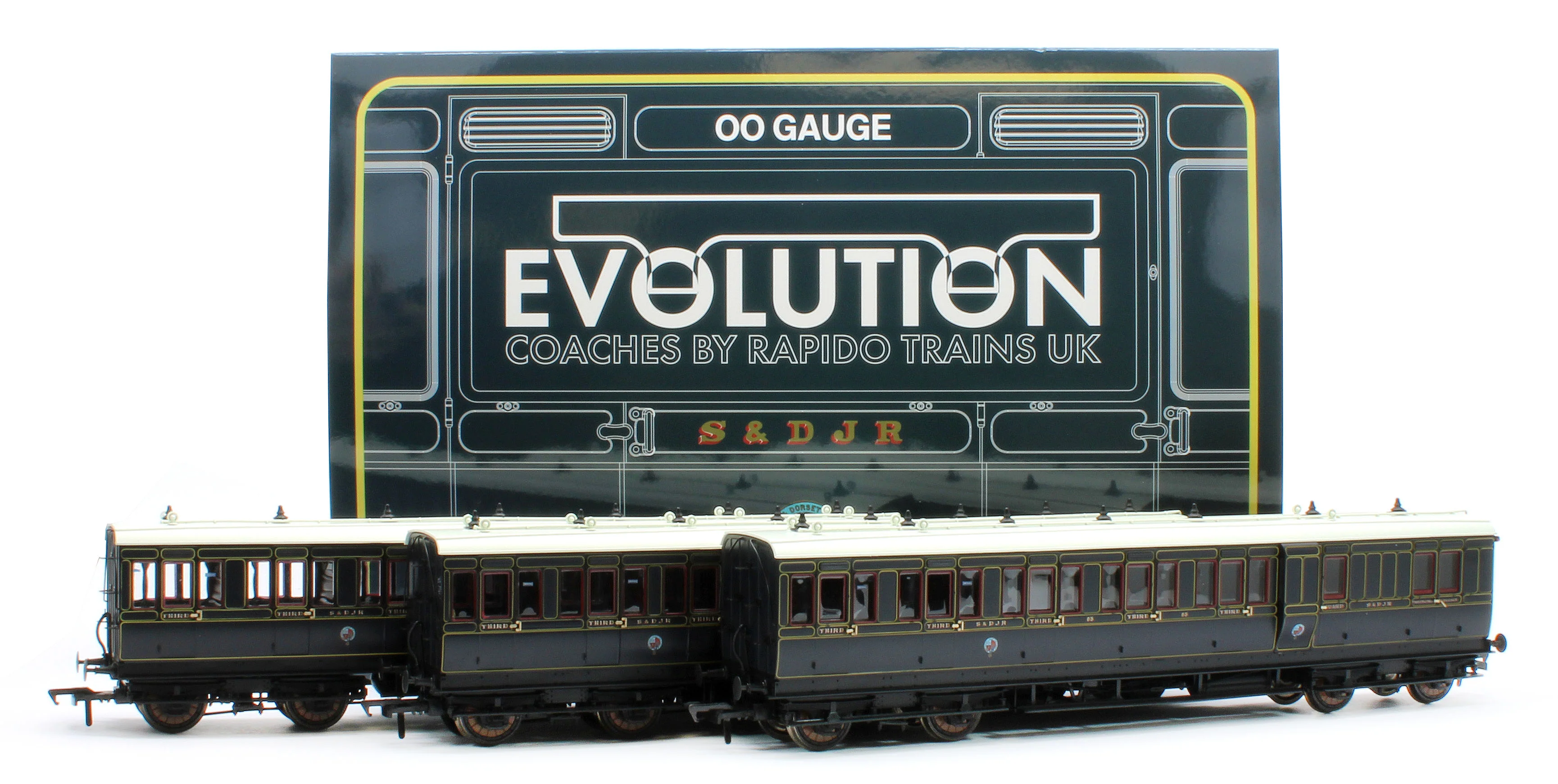 978025 48' SDJR âEvolutionâ Bogie Coach Non-Corridor Carriage No.85, No.71 & No.15 3-Pack