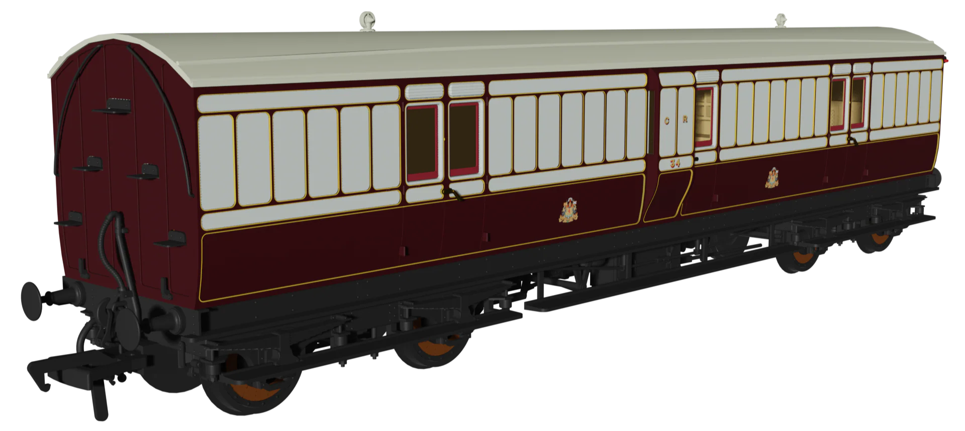 978112 āEvolutionā 48ā Caledonian Railway Purple Madder and White Full brake No.34