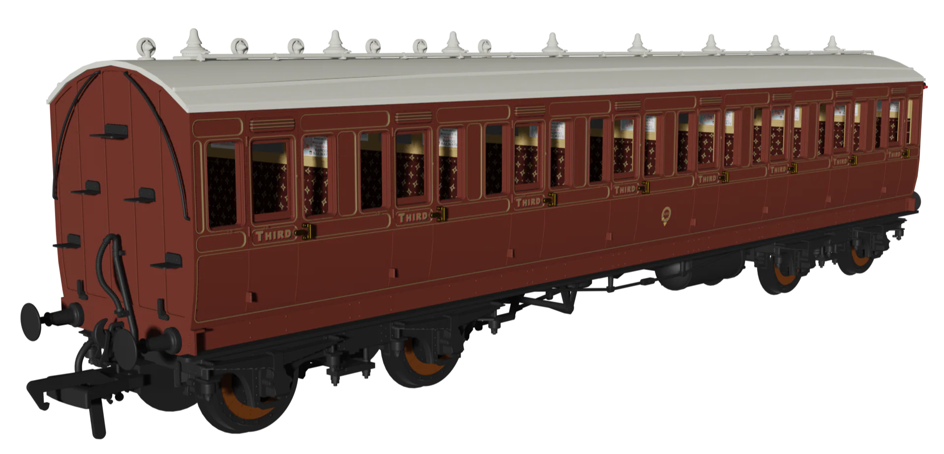 978201 Evolution' 48' LBSC Mahogany Non-Corridor Carriage No.1236, 535 & 297 Triple Pack - Image 4