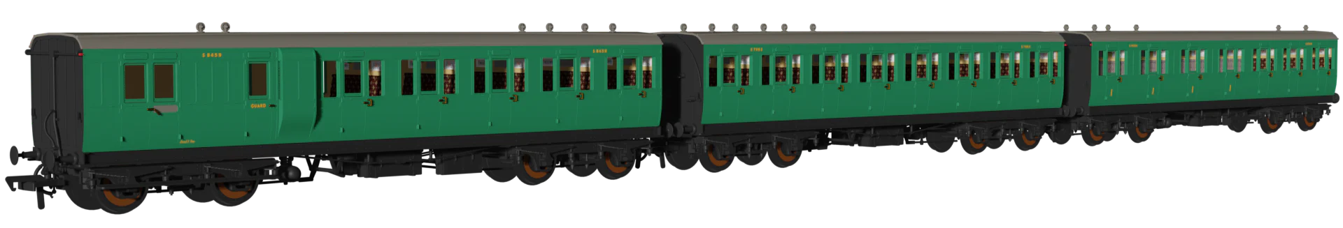 978231 Evolution' 48' BR Malachite Non-Corridor Carriage No.S8459, S7963 & S9004 Triple Pack - Image 2