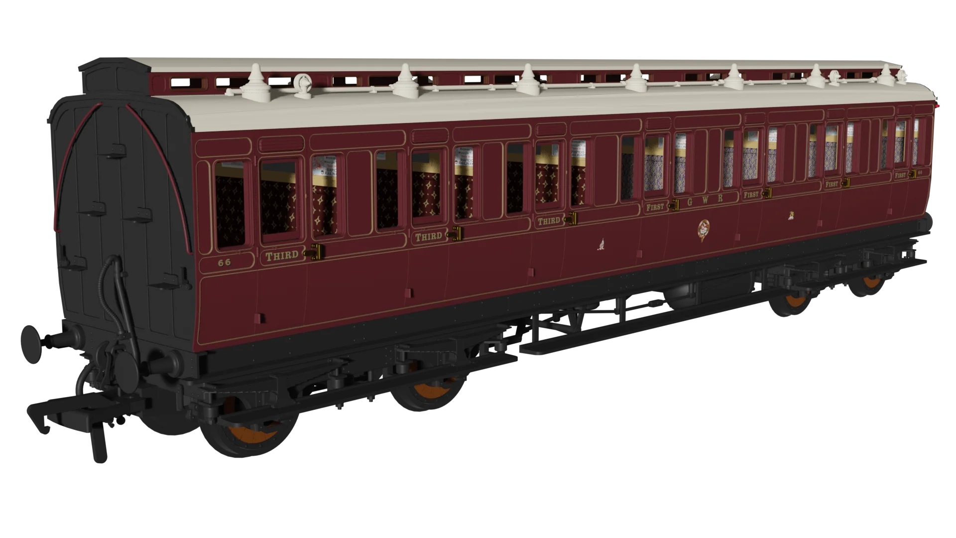 978247 GWR Lined Crimson Lake 'Evolution' Non-Corridor Carriage Pack - Image 4