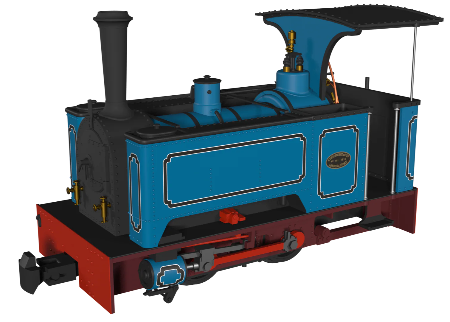 986504 Sirdar Class 0-4-0 Kerr, Stuart & Co. Long-Tank Lined Blue Steam Locomotive - DCC Fitted