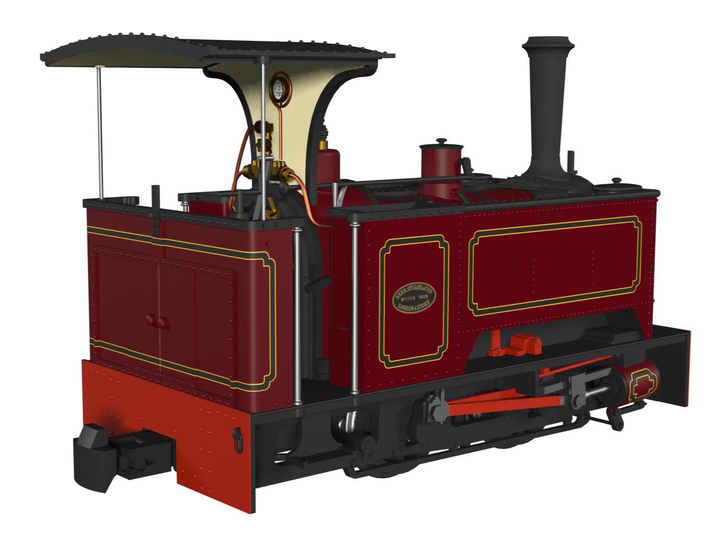 986506 Sirdar Class 0-4-0 Kerr, Stuart & Co. Long-Tank Lined Maroon Steam Locomotive - DCC Fitted - Image 2