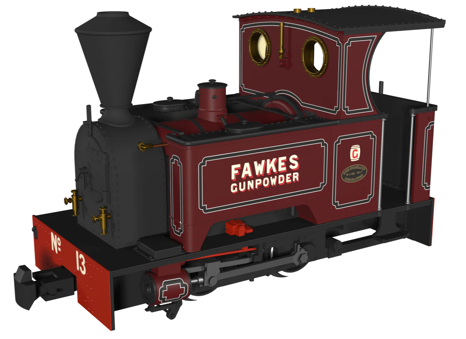 986206 Sirdar Class 0-4-0 Kerr, Stuart & Co. Short-Tank 'What If' - G. Fawkes Lined Maroon Steam Locomotive - Image 3