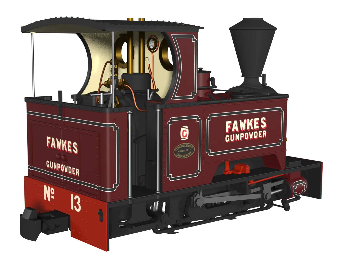 986206 Sirdar Class 0-4-0 Kerr, Stuart & Co. Short-Tank 'What If' - G. Fawkes Lined Maroon Steam Locomotive - Image 4