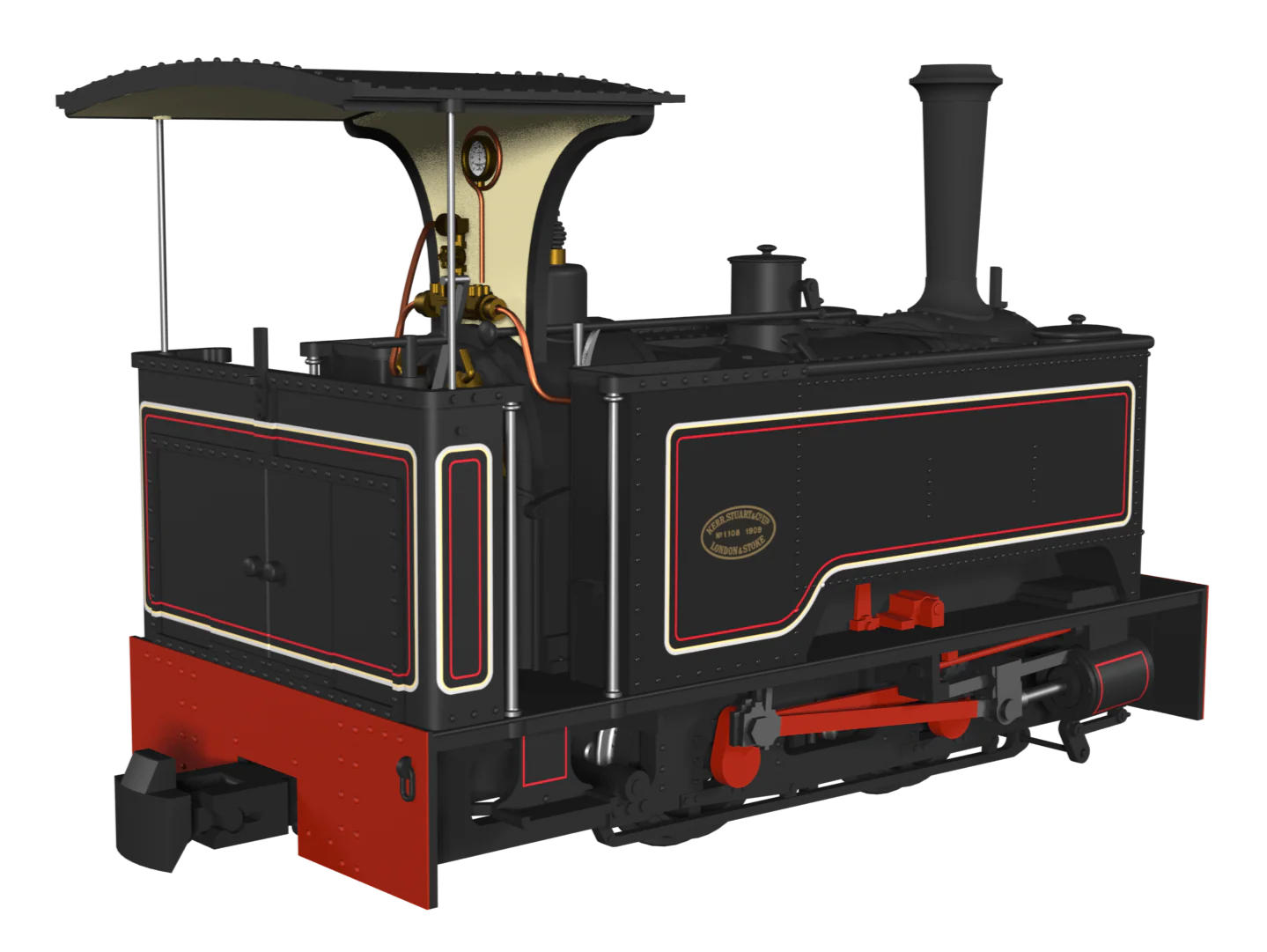 986503 Sirdar Class 0-4-0 Kerr, Stuart & Co. Long-Tank Lined Black Steam Locomotive - DCC Fitted - Image 2