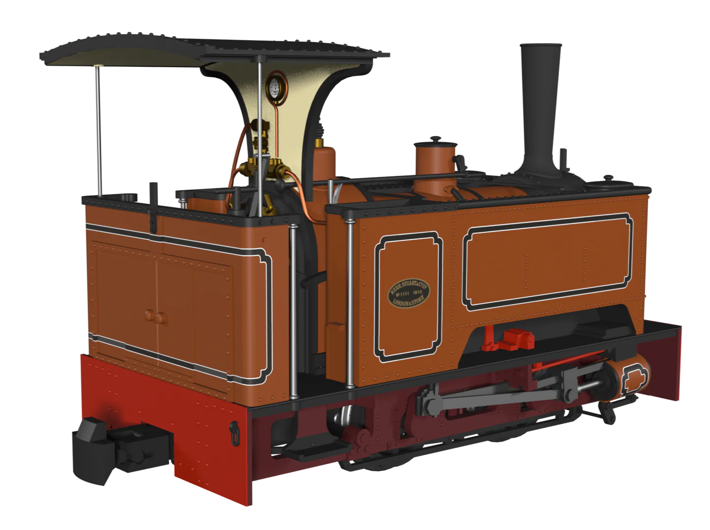 986505 Sirdar Class 0-4-0 Kerr, Stuart & Co. Long-Tank Lined Burnt Orange Steam Locomotive - DCC Fitted - Image 2