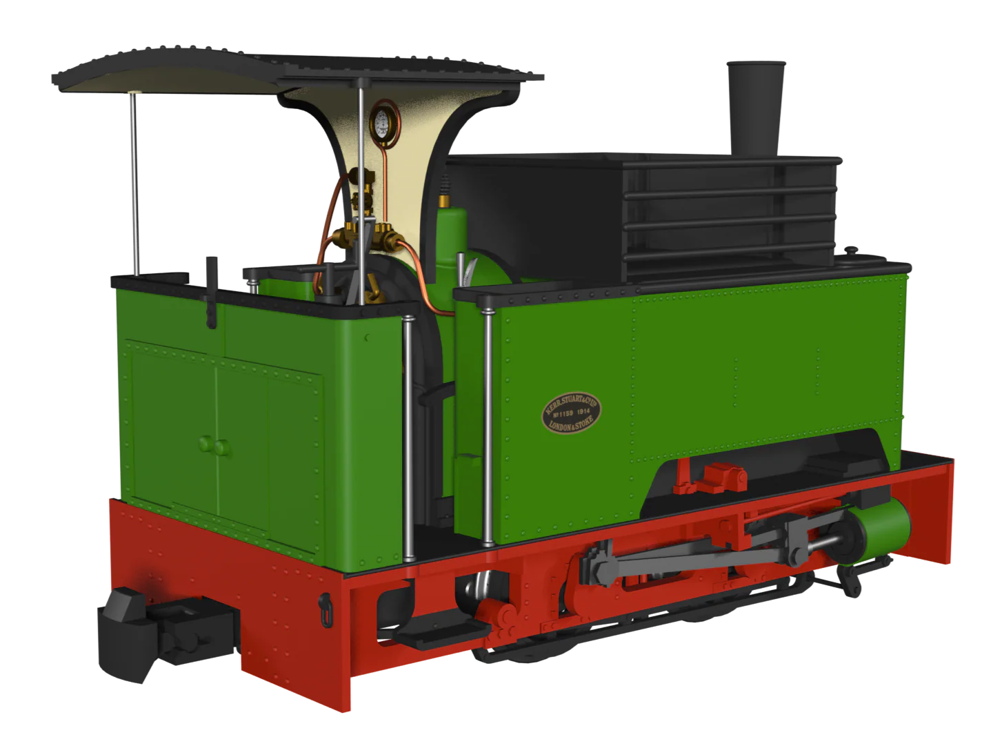 986507 Sirdar Class 0-4-0 Kerr, Stuart & Co. Long-Tank Plain Green Steam Locomotive - DCC Fitted - Image 2