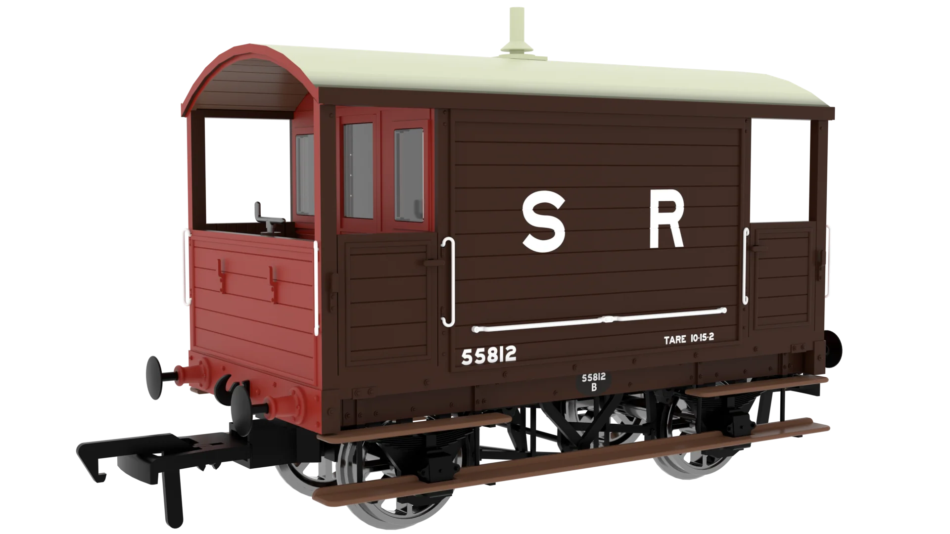 994005 LBSC 4 Wheel Brake Van - SR (Pre-36) No.55812
