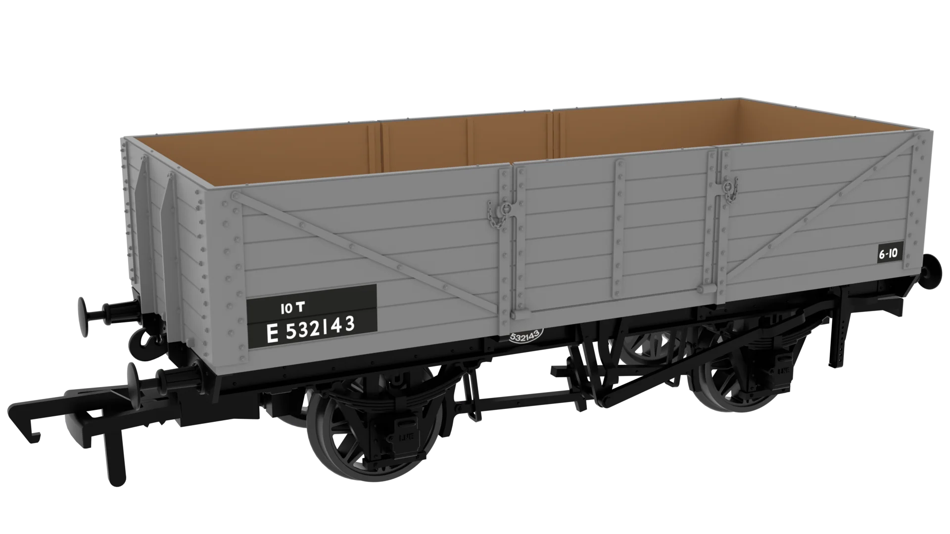 995010 GCR Dia. 9A/9B 6-Plank - No. E532143 BR(E) Grey