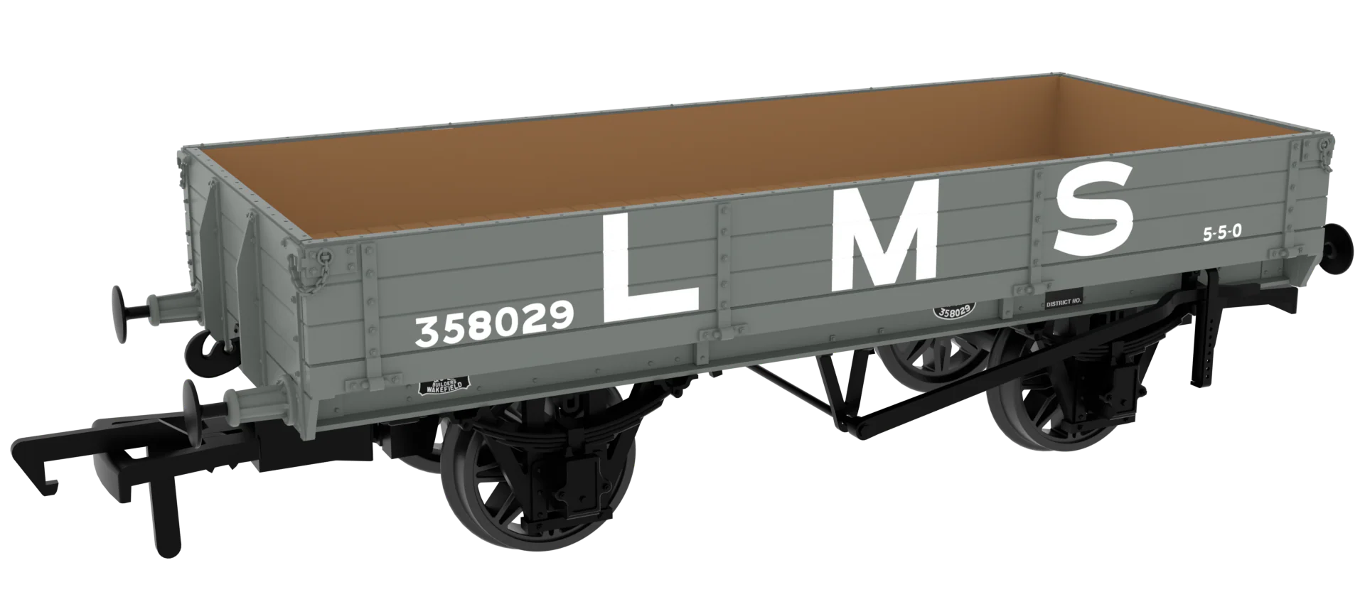 996008 GCR Dia. 6C 3-Plank Open - No. 358029 LMS Grey (pre-’36)