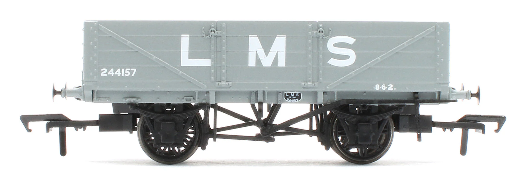 950006 LNWR D84 4-Plank Open LMS Grey (pre-1936) No.244157 - Image 2