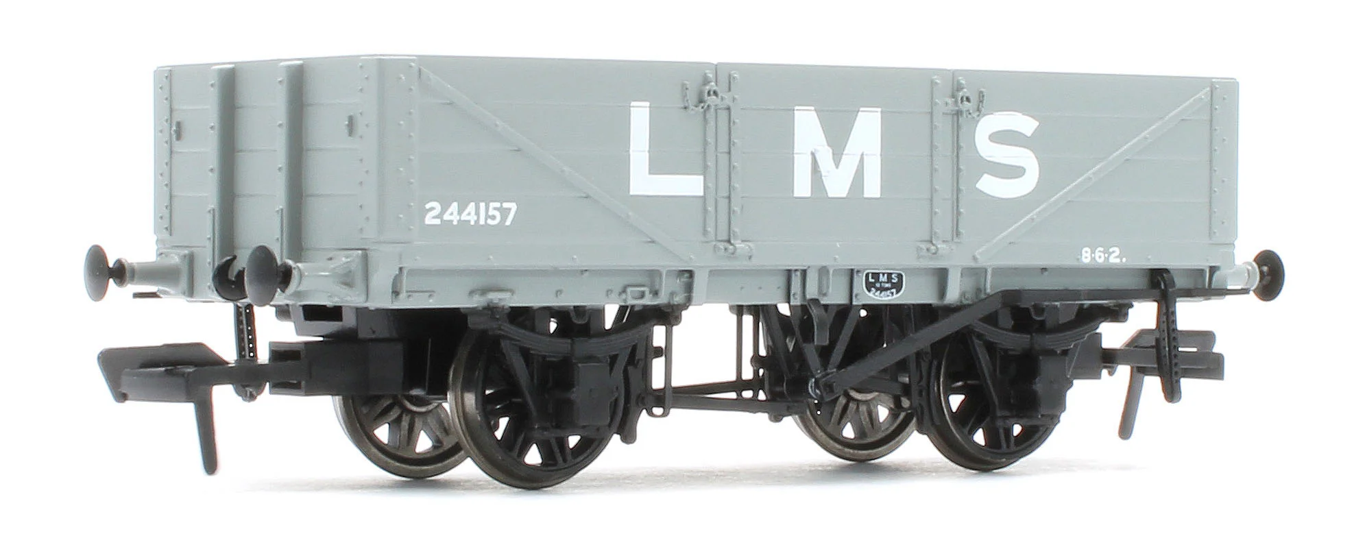 950006 LNWR D84 4-Plank Open LMS Grey (pre-1936) No.244157 - Image 3