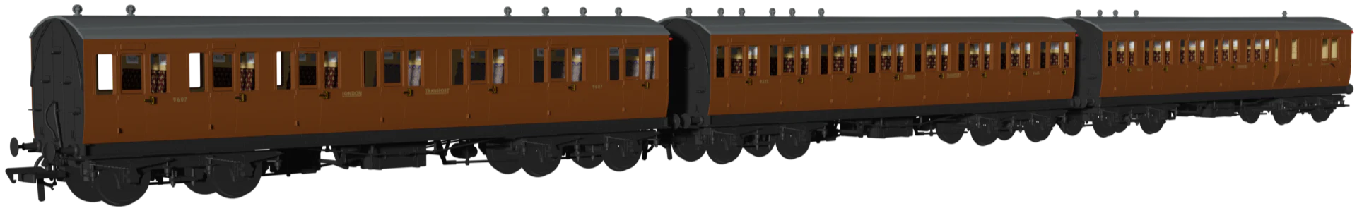 978125 ‘Evolution’ 48’ London Transport Brown No.9631, 9625 & 9607 Triple Pack