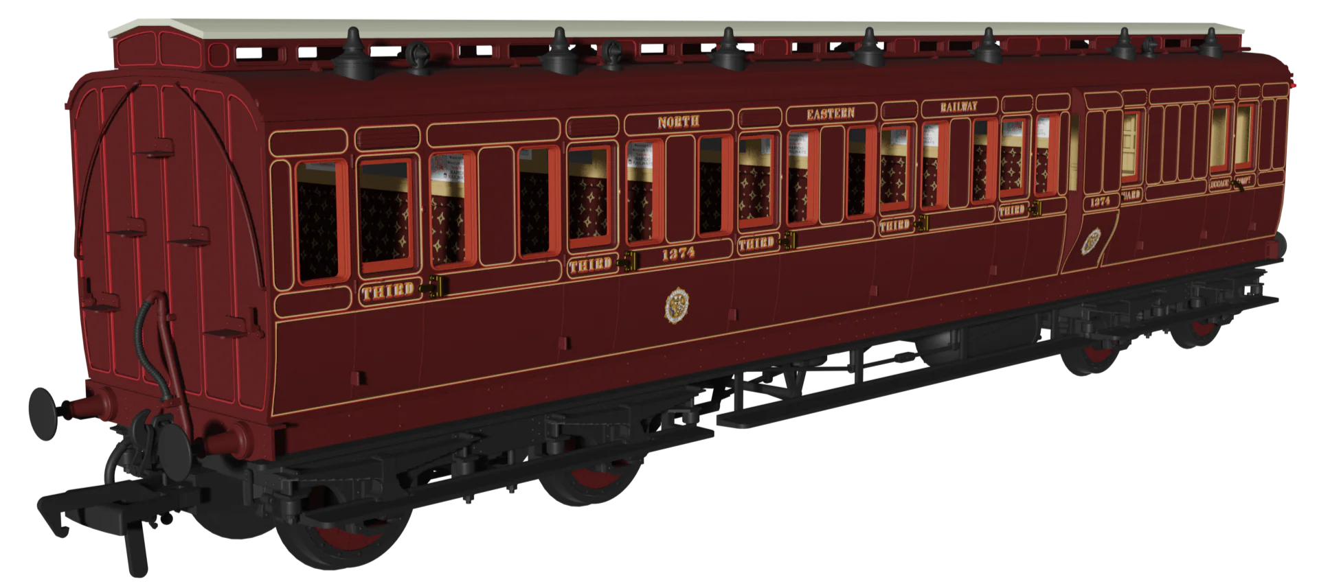 978150 ‘Evolution’ 48’ North Eastern Railway Crimson Lake Brake third No.1374