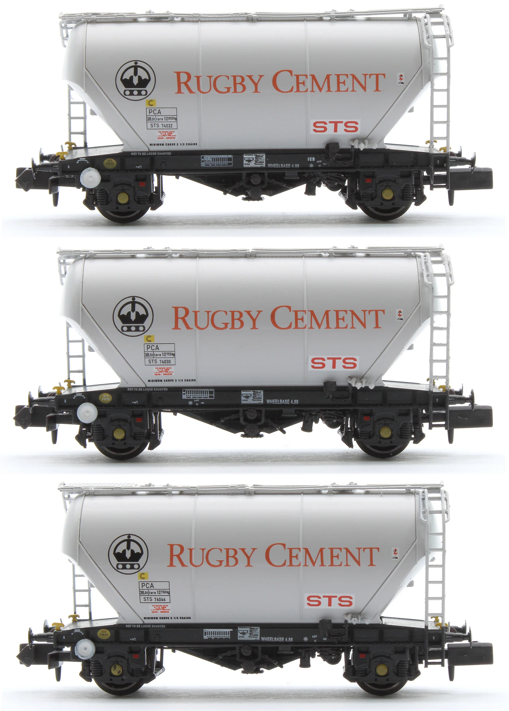 RT-RC2024-E Set of 3 Rugby Cement PCA Bulk Cement Wagons (Pack E)