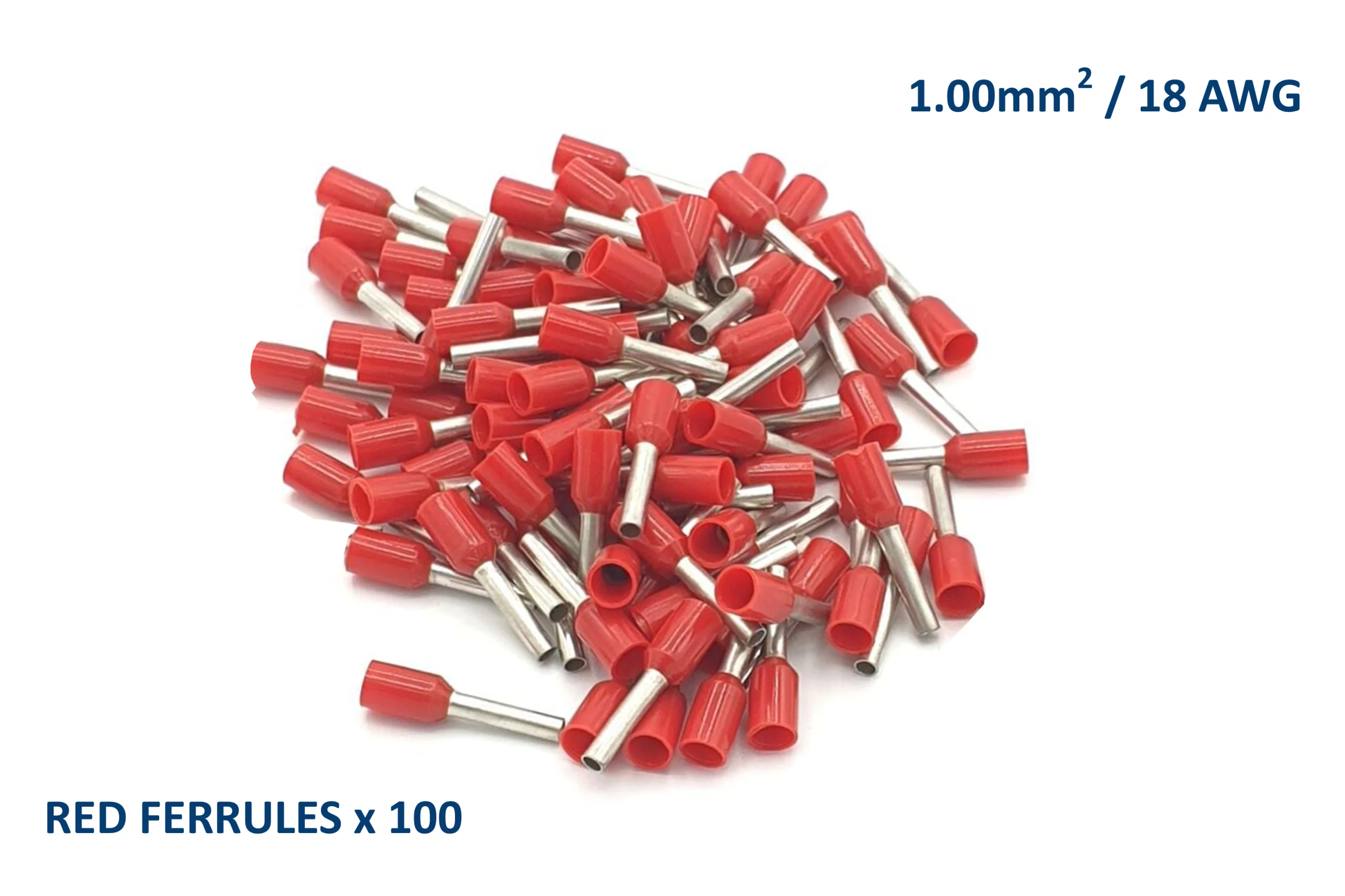 DCW-F100.RED Red Ferrules for 18 AWG ~ 1.00mm SQ wire